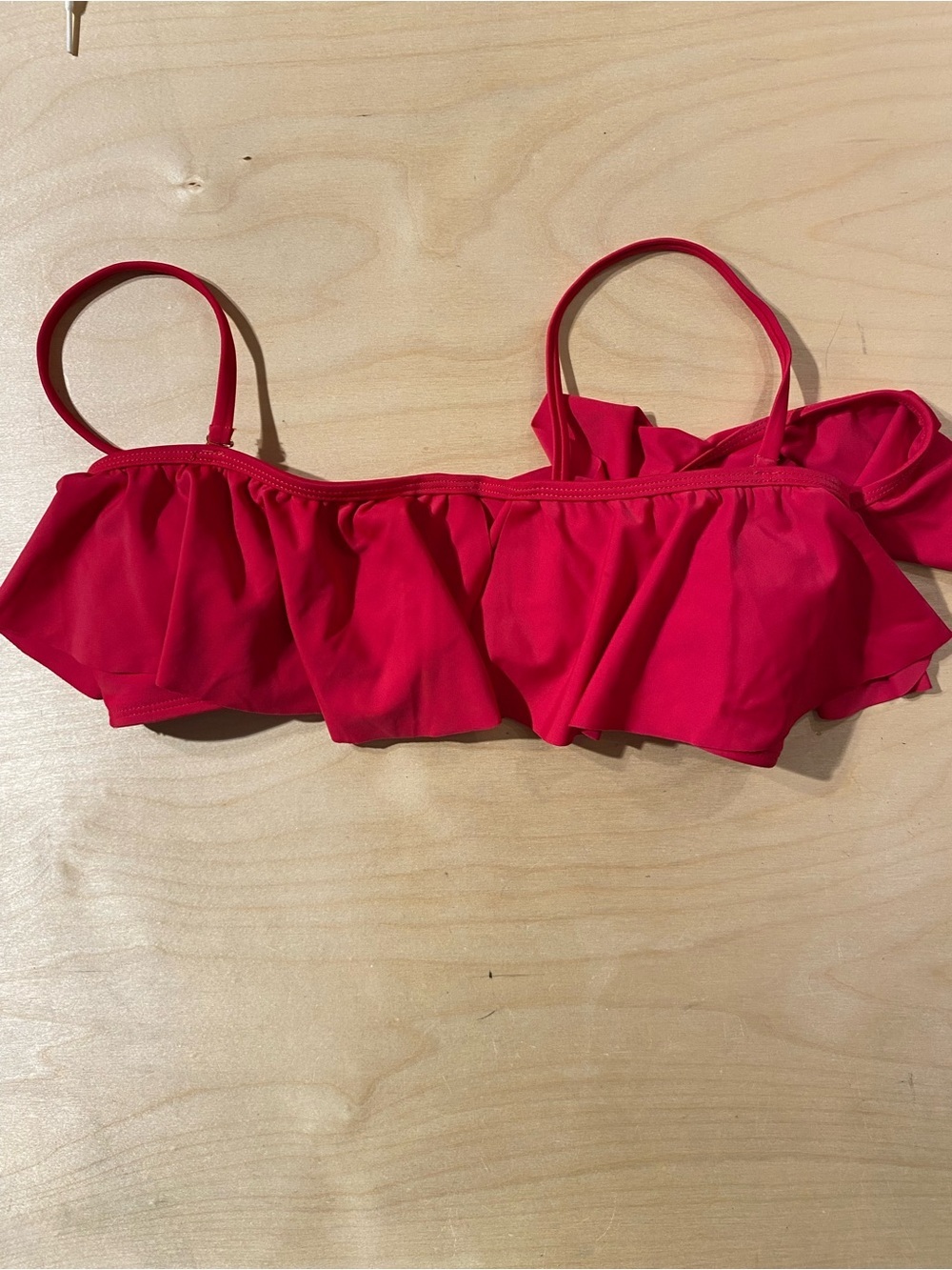 California Sunshine Ruffle Bandeau Bikini Top  Medium (RG)
